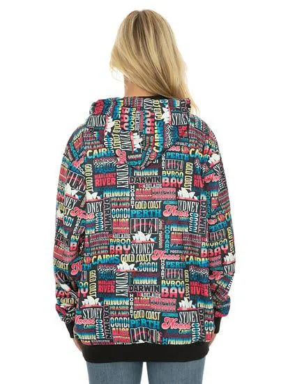 Unisex Australian Cities Hoodie Black