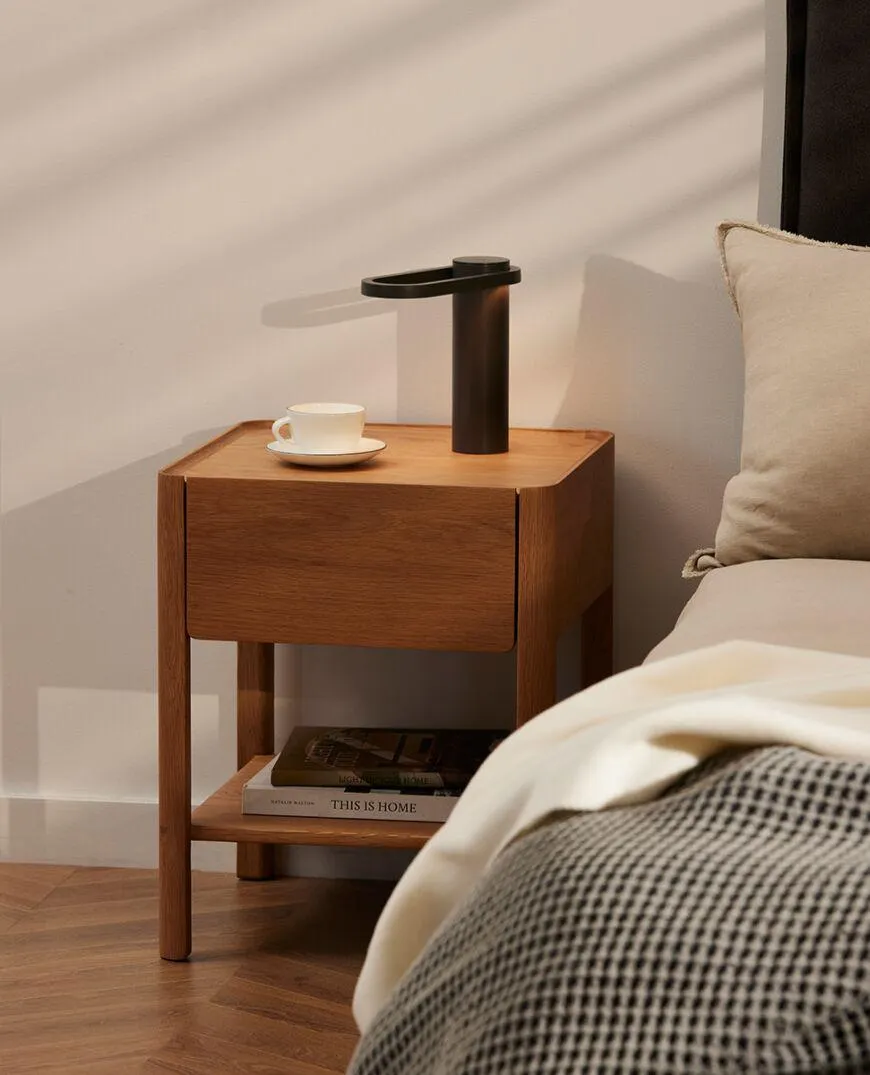 Ethan bedside table w drawer - oak