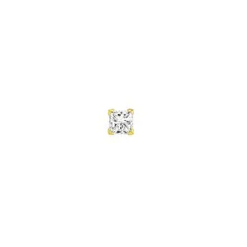 9ct Gold, 6mm Square Cubic Zirconia Single Stud Earring