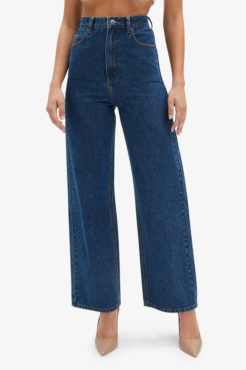 cindy wide full leg jean in indigo