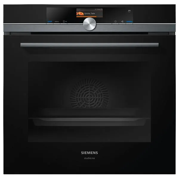 Siemens 60cm iQ700 studioLine Pyrolytic Black Built-In Oven HR876G8B6A