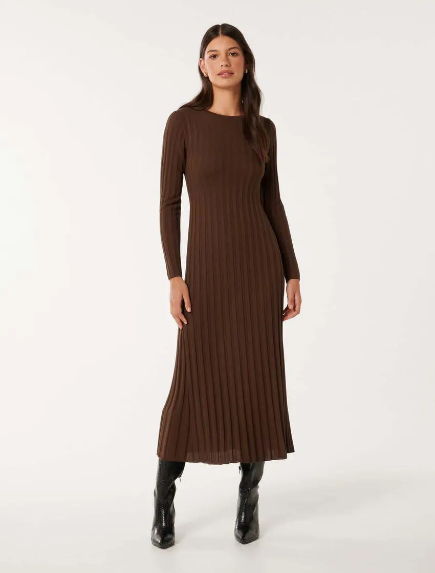 Lyla Crew-Neck Knit Dress