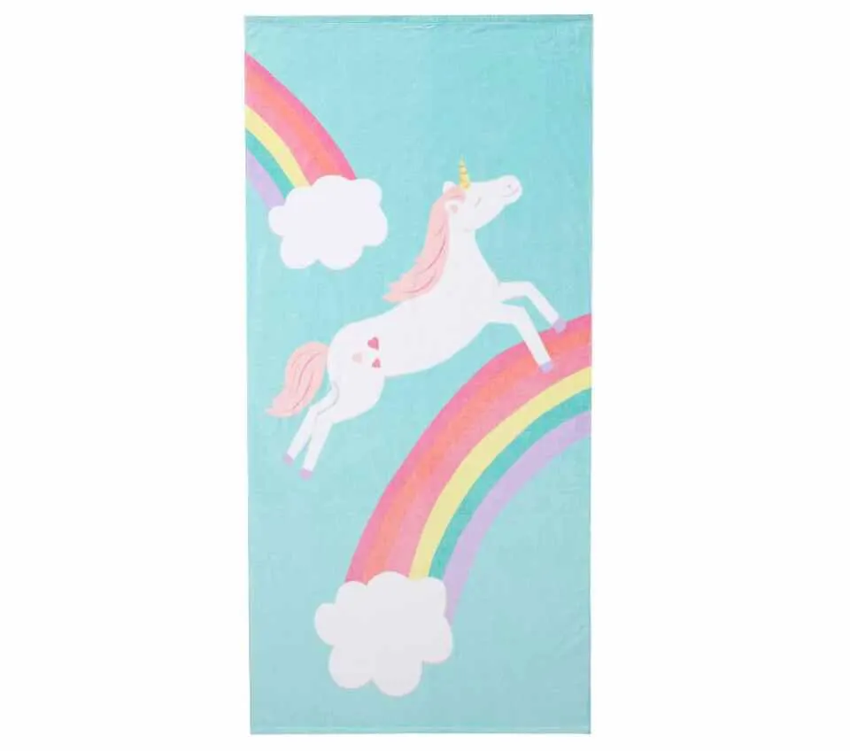 Unicorn Rainbow Kids Beach Towel