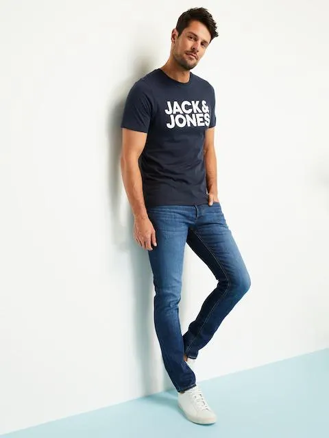JACK AND JONES Glenn Slim Jean In Mid Blue