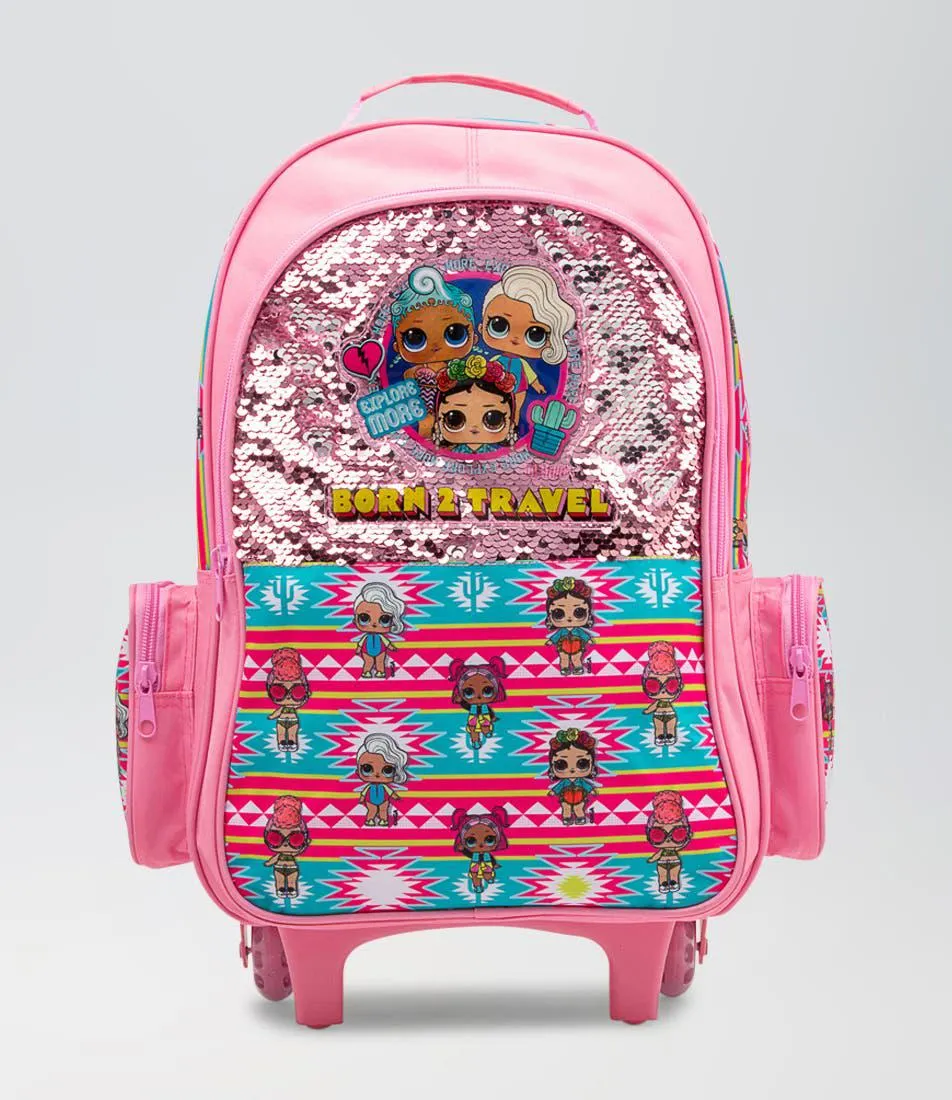 travel backpk lol pink backpack