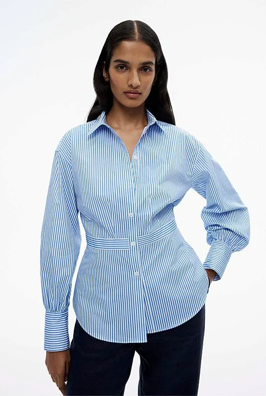 Cotton Stripe Dart Detail Shirt
