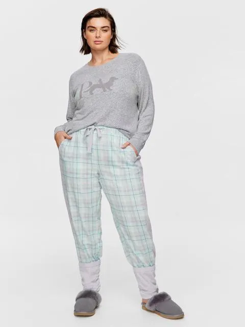 P.A. Plus Blue Legwarmer Flannelette Pj Pant