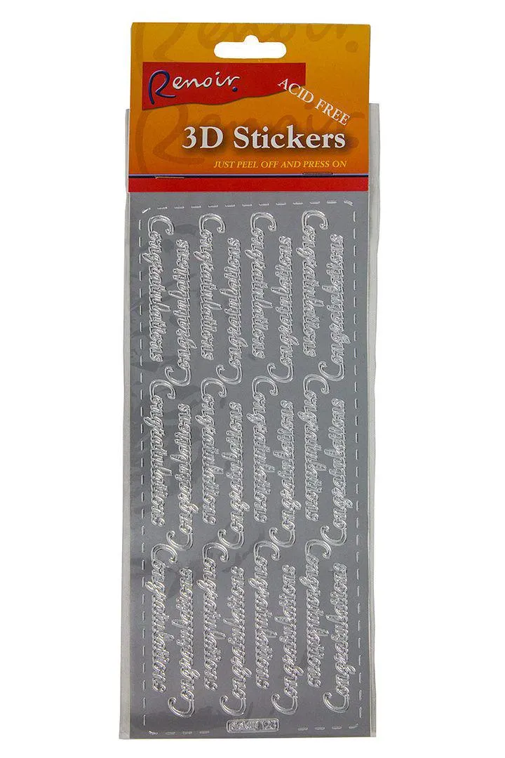 Renoir Peel Off Congratulations Stickers