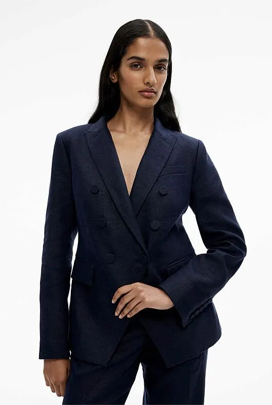 Linen Double-Breasted Blazer