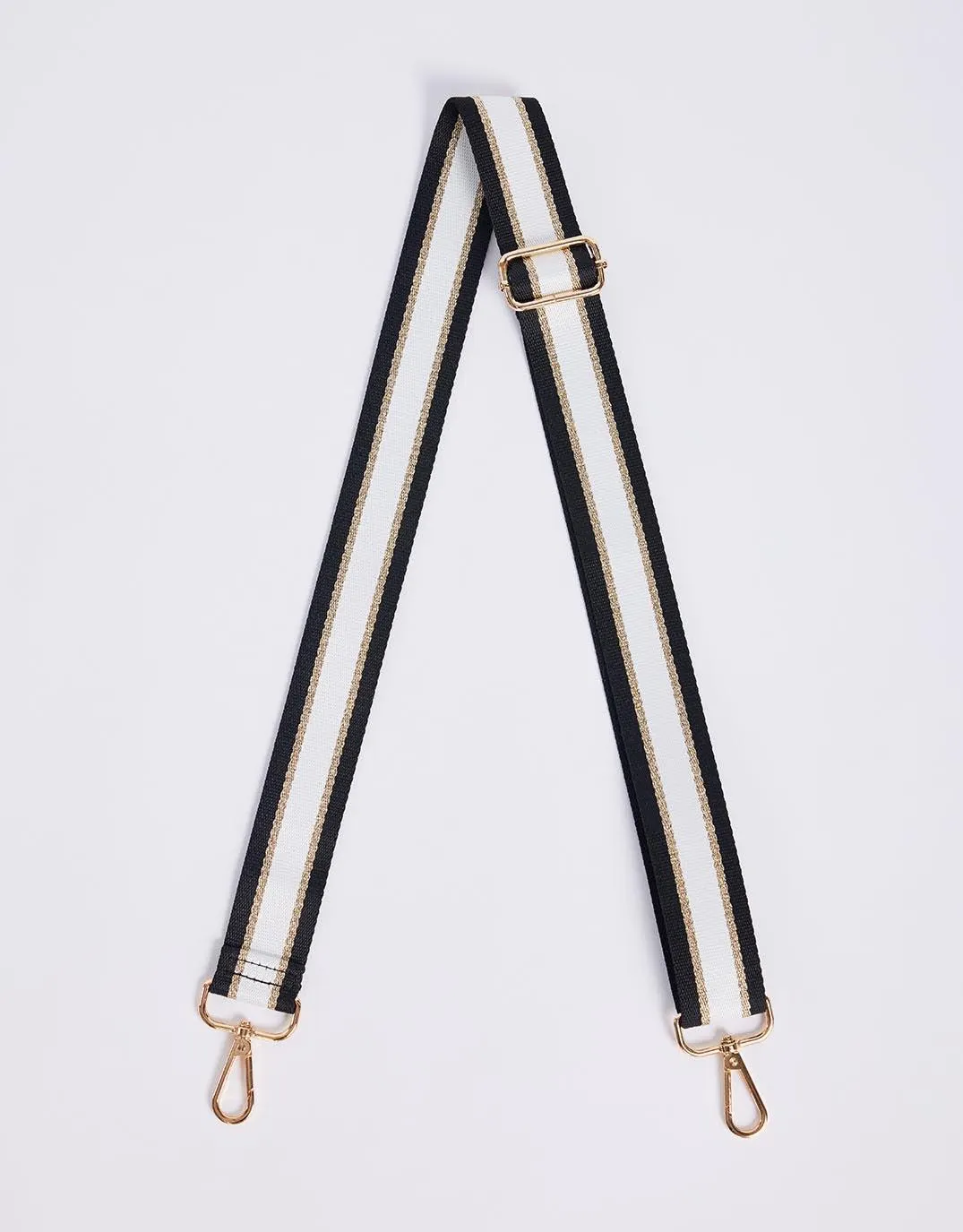 Bag Strap Stripe - Black/White Lurex Stripe