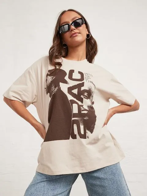 Music 2Pac Tonal Oversized Tee