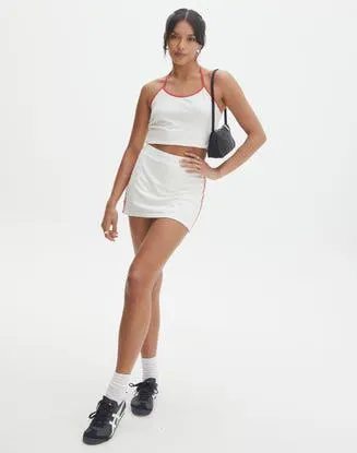 Contrast Tipped Track Mini Skort