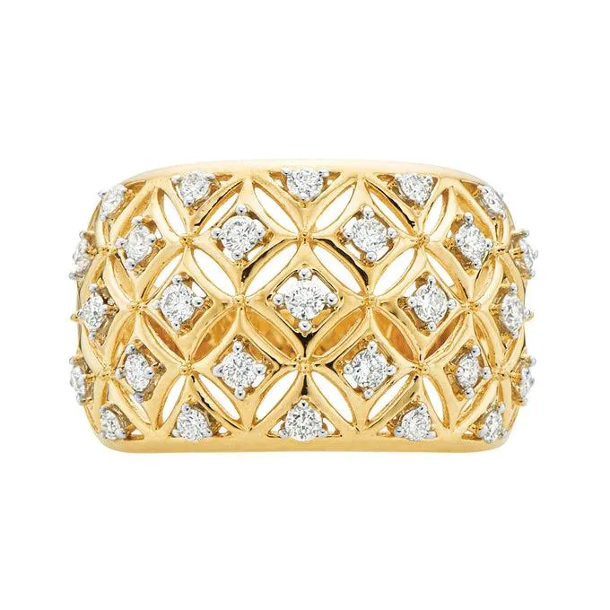 Paris 14ct Yellow Gold Round Cut 0.50 Carat tw Diamond Ring