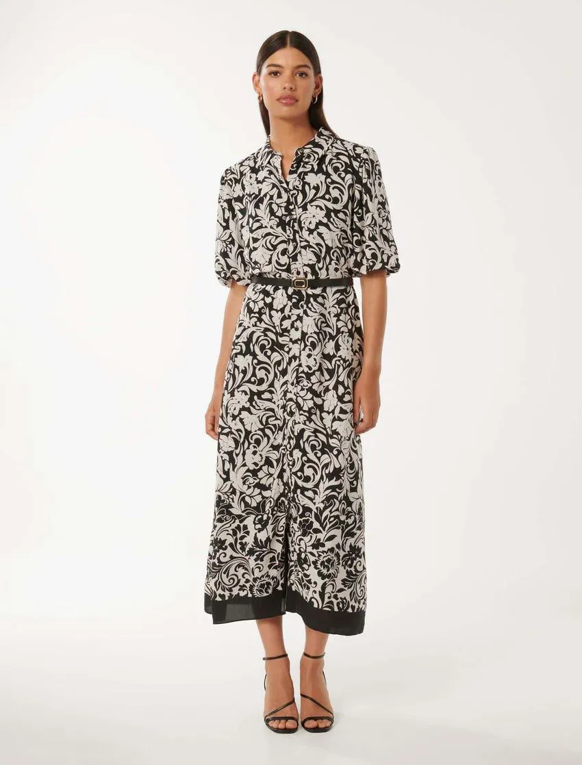 Monique Short Sleeve Midi Shirt Dress