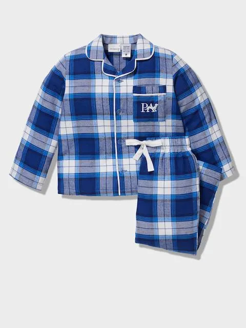Jnr Kids Vibrant Check Long Pj Set