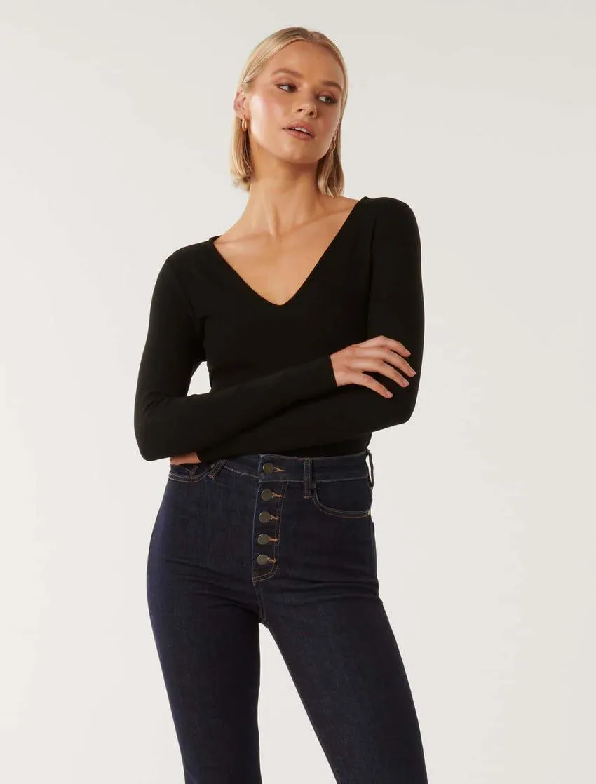 Vera V-Neck Long-Sleeve Top