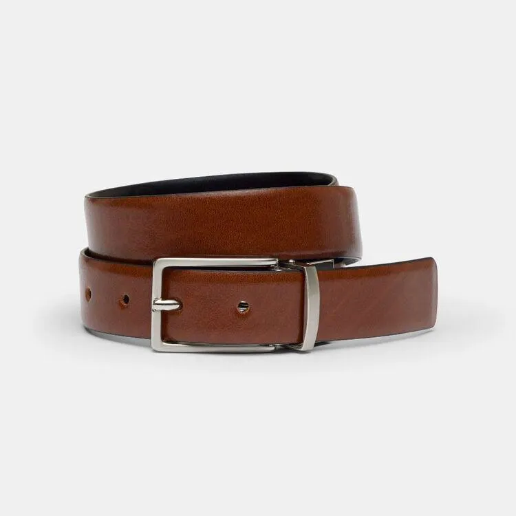Bronson Casual Men's Leather Reversible Belt 32 mm Tan & Black