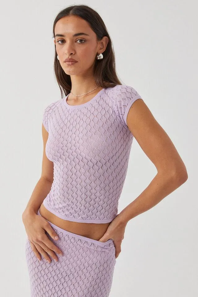 Mischa Crochet Backless Tee