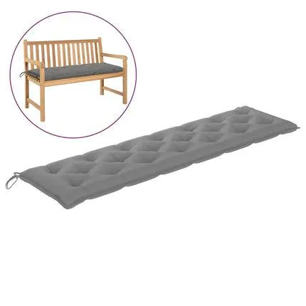vidaXL Garden Bench Cushion Grey 200x50x7 cm Fabric