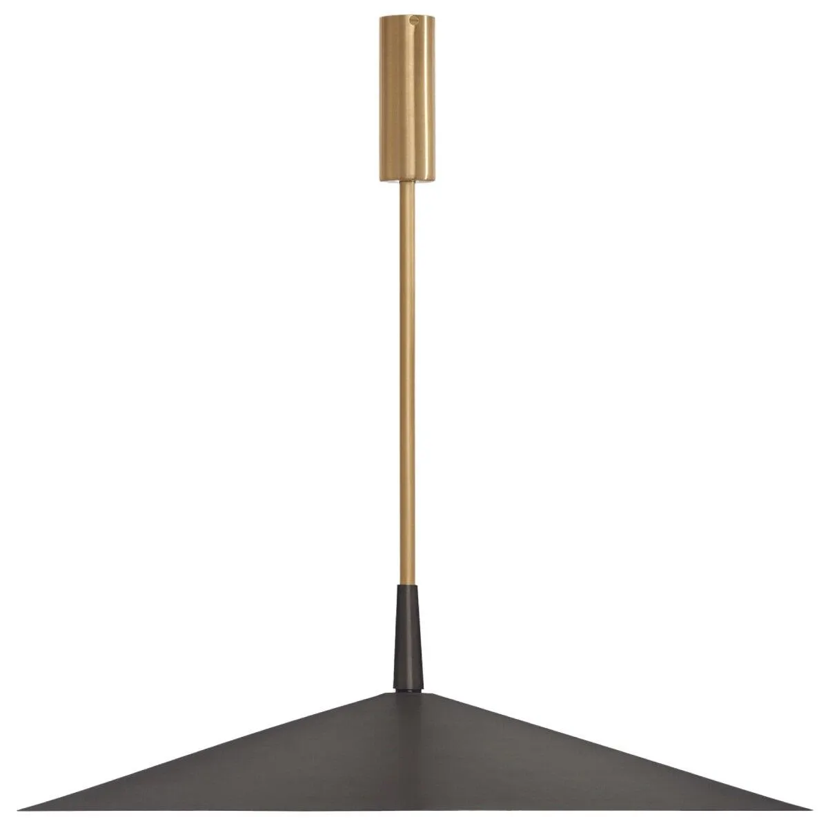 CTO Lighting Tinto Large Pendant Light - Dark Bronze Shade with Satin Brass Drop Rod TINPELBZSB