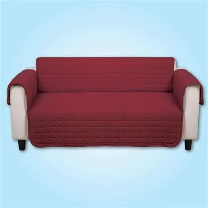 Quilted Cover Burgundy - 3 Seater