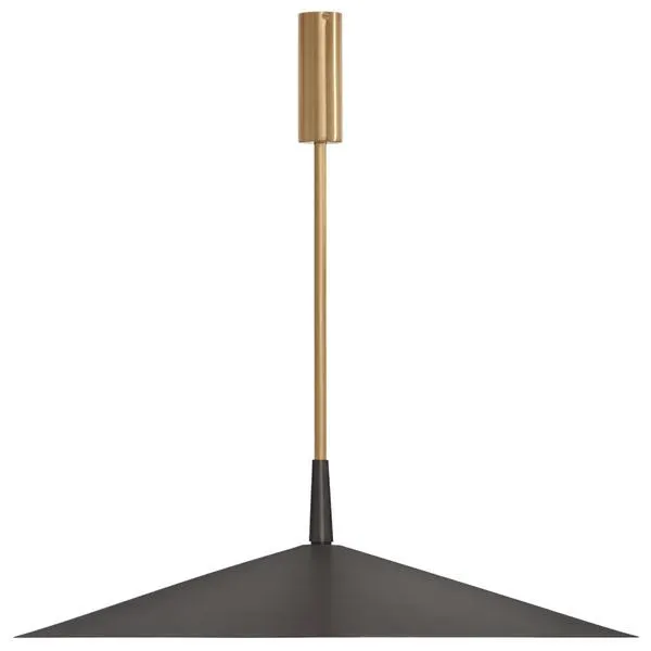 CTO Lighting Tinto Large Pendant Light - Dark Bronze Shade with Satin Brass Drop Rod TINPELBZSB