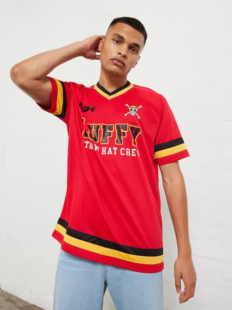 Red One Piece Stripe Jersey