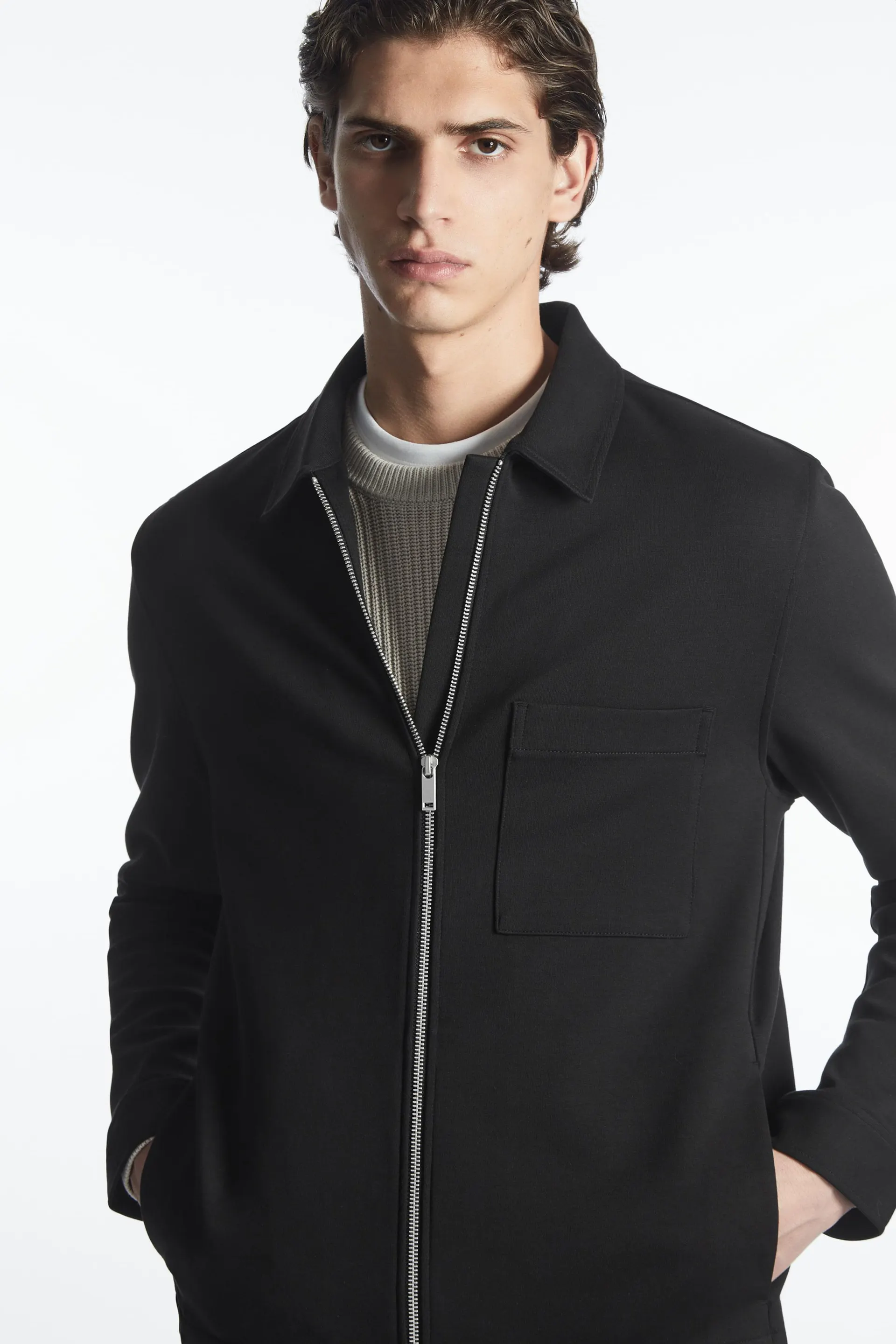 COTTON-JERSEY ZIP-UP JACKET