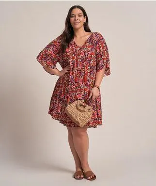 Viscose Textured Print Dress