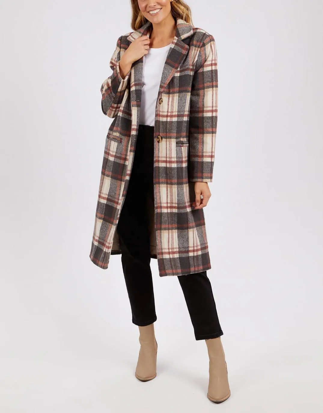 Westward Coat - Rust/Tan Check
