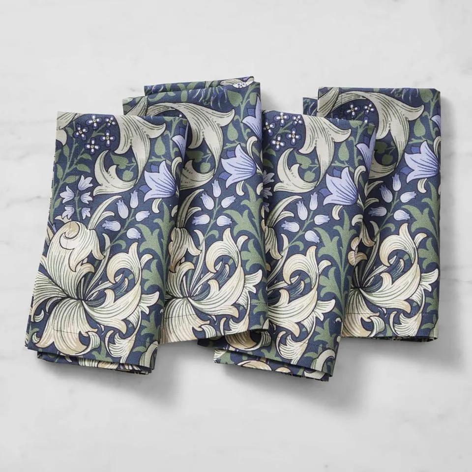 Williams Sonoma x Morris & Co. Golden Lily Napkins, Set of 4