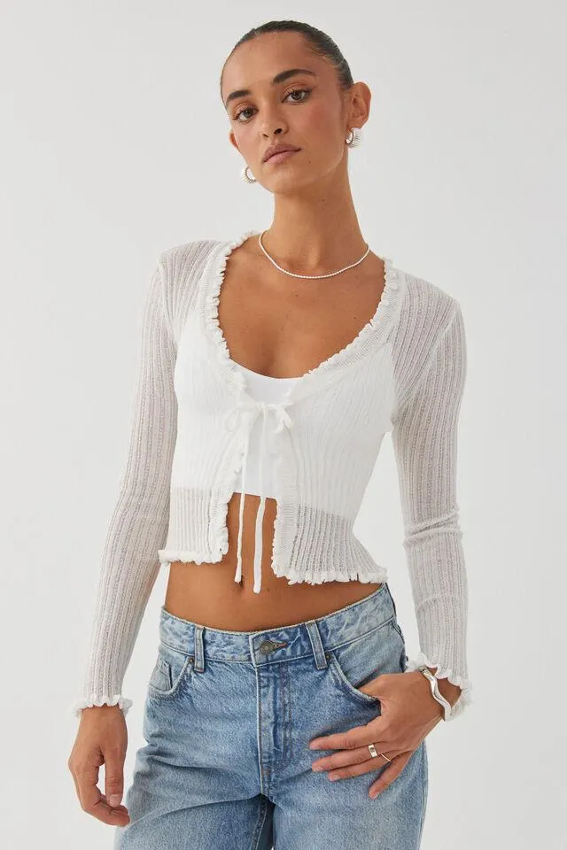 Freya Frill Tie Front Knit