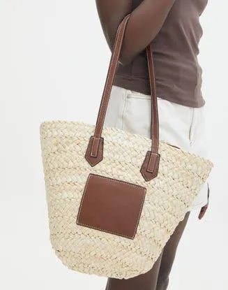 Oversized Straw Woven Tote Bag