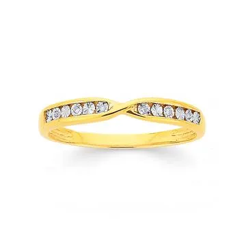 9ct, Diamond Miracle Set Crossover Band