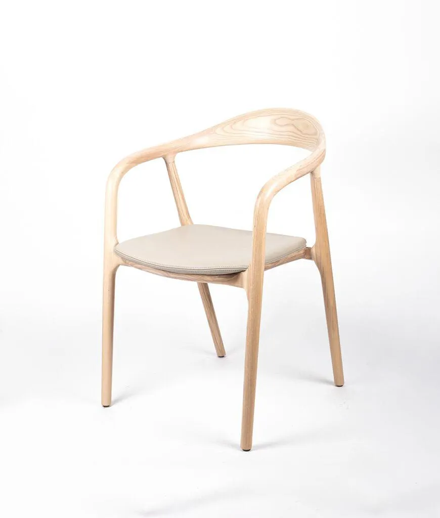 Raglan ash armchair - taupe leather