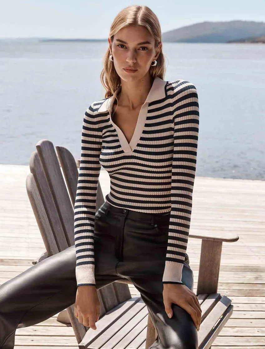 Raven Striped Polo Jumper