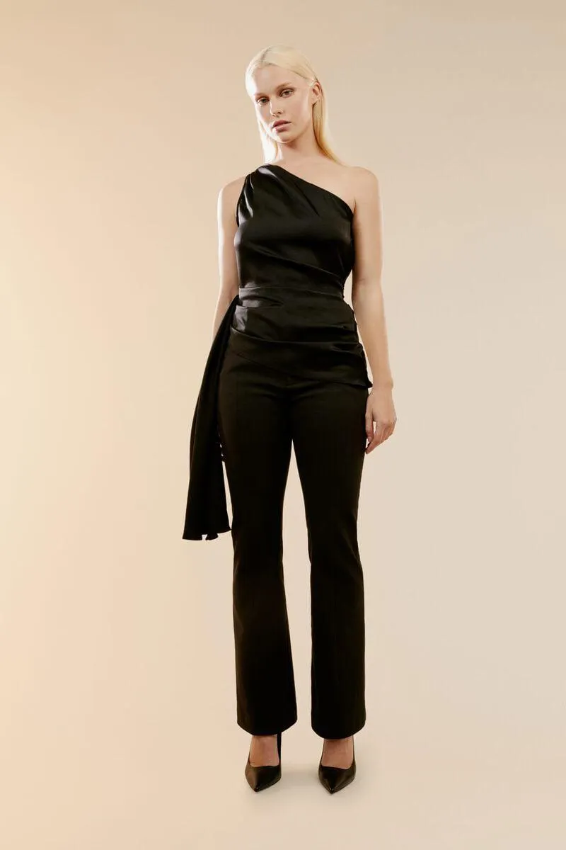elisabetta one shoulder top in black