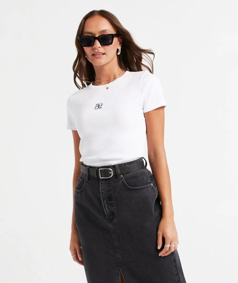 REWIND MONOGRAM LOGO RIB BABY TSHIRT