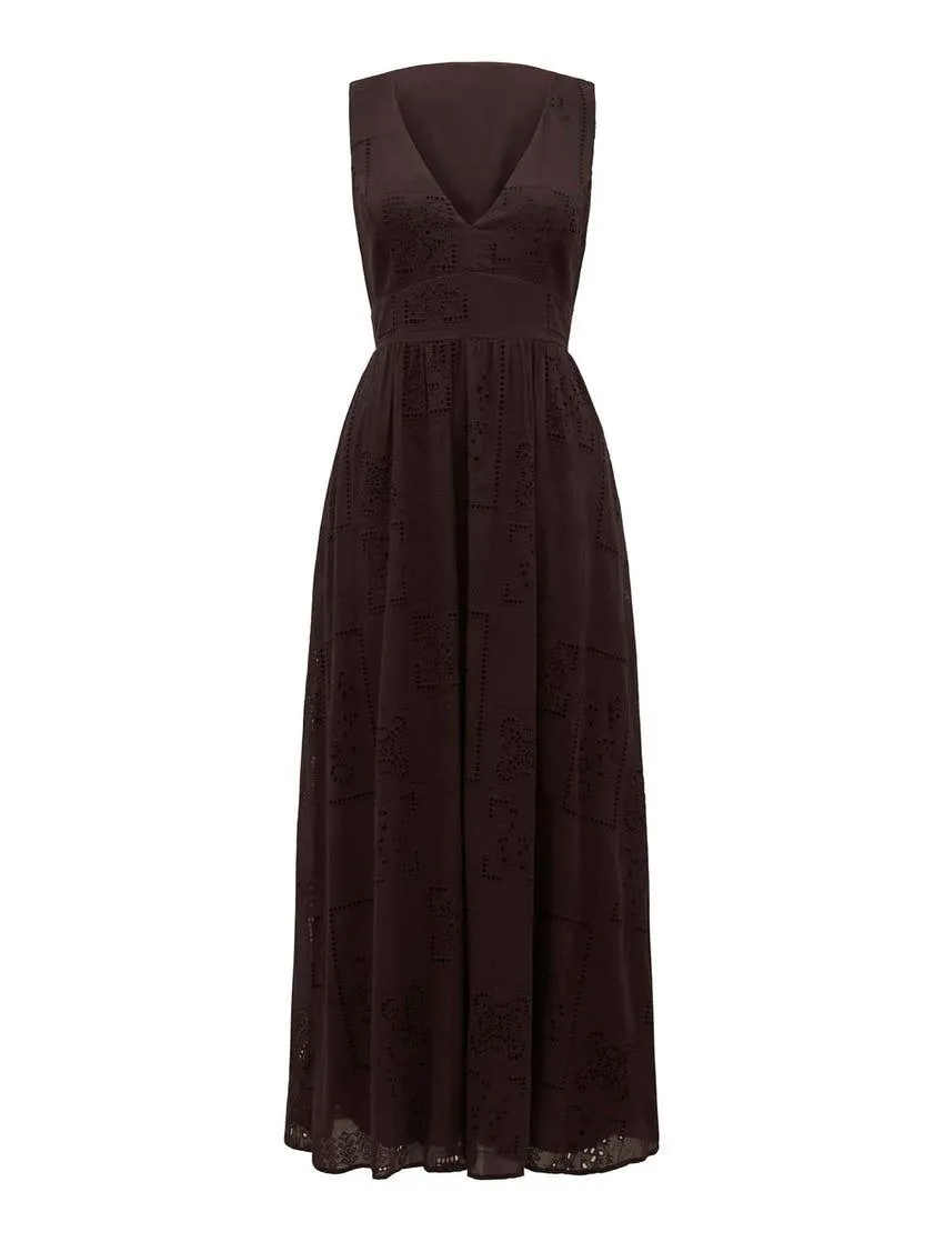 Leni Broderie Midi Dress