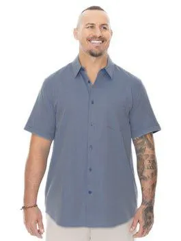 Built N Fit Short Sleeve Dark Blue Shirt