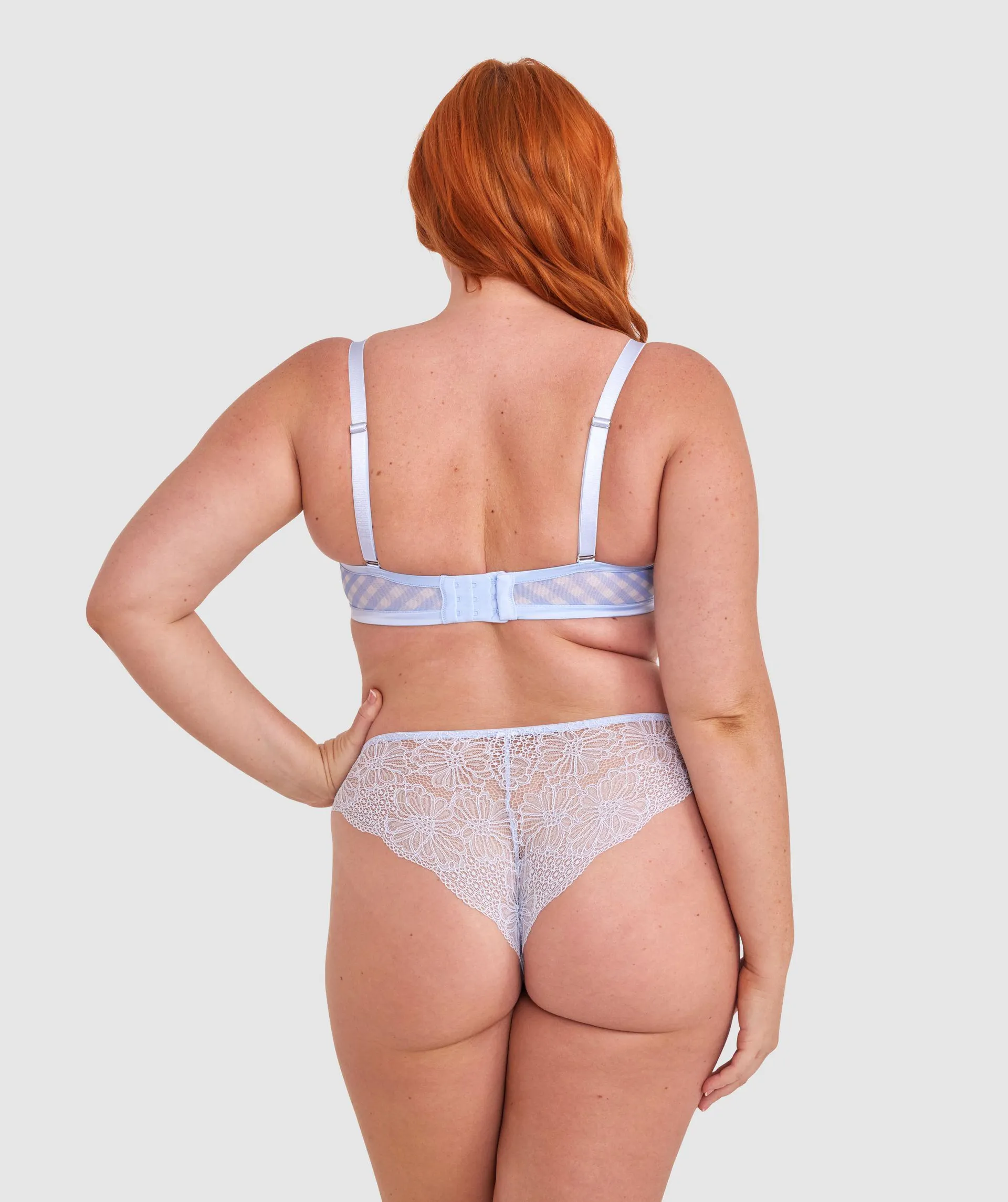 Delta Full Cup Underwire Bra - Blue Check