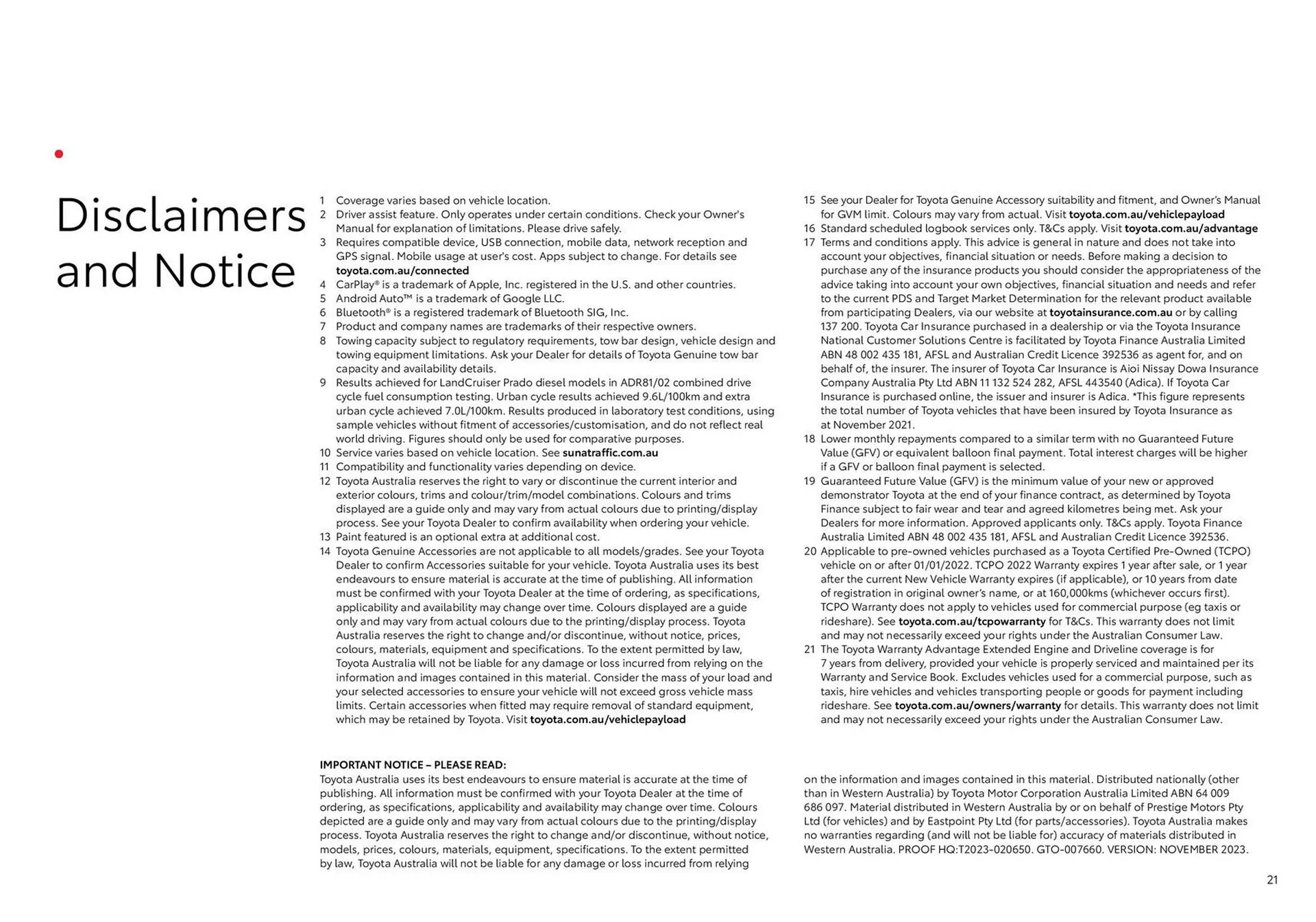 Toyota catalogue - Catalogue valid from 5 December to 30 April 2024 - page 21