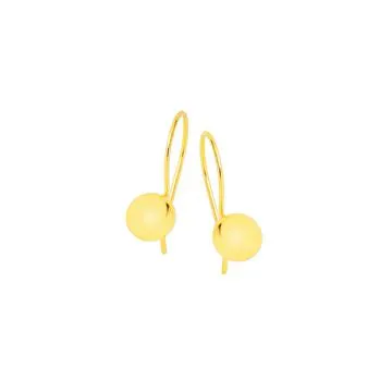 9ct Gold 6mm Flat Euroball Earrings
