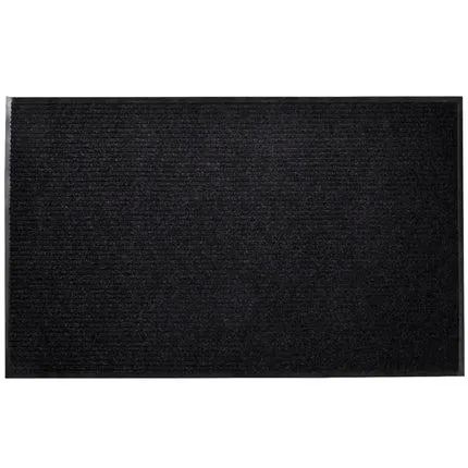Black PVC Door Mat 90 x 150 cm