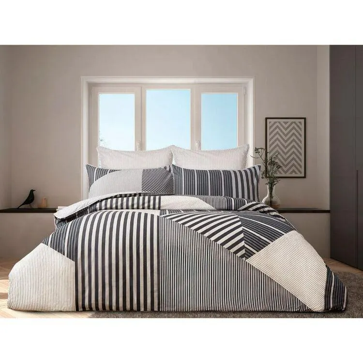 KOO Henley Quilt Cover Set Grey