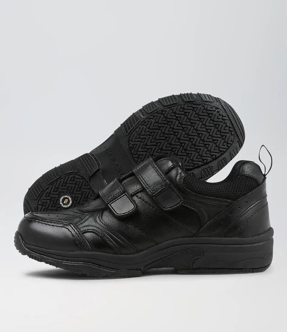 hype jnr e adj black leather sneakers