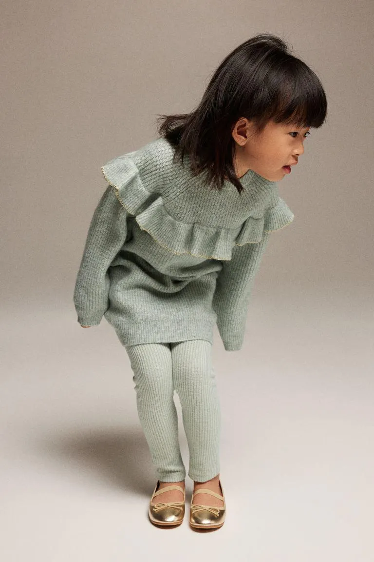 Flounce Trim Knit Dress