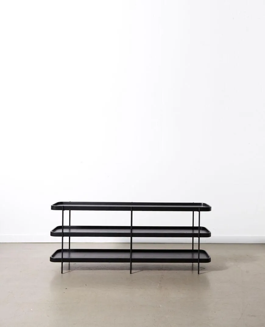 Idaho oak 3 shelf unit - black