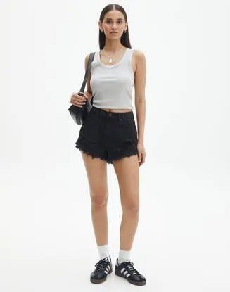 Mid Rise Cheeky Denim Short