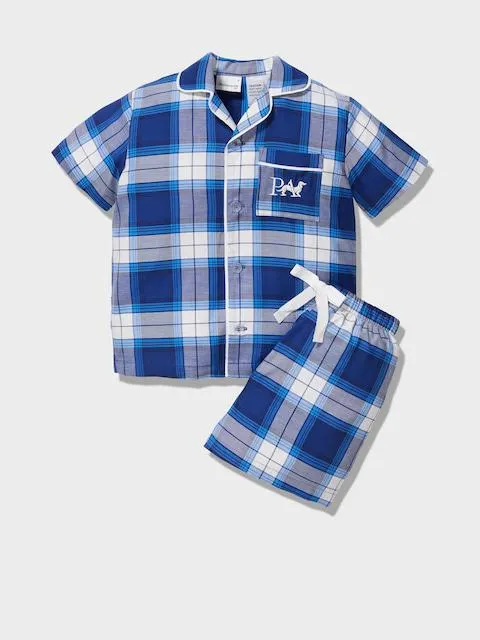 Jnr Kids Vibrant Check Short Pj Set